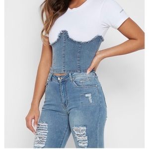 Denim corset T-shirt